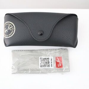 Ray-Ban Black Sunglasses Case with Gray Cleaning Cloth